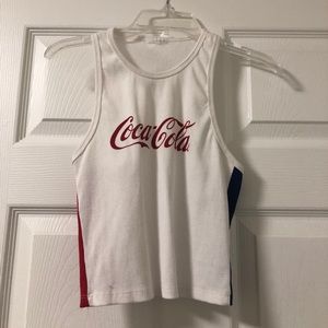 Red, white, and blue tank top.